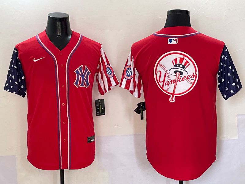 Men New York Yankees Blank Red a generation of national flags Jointly Name 2025 Nike MLB Jersey style 36